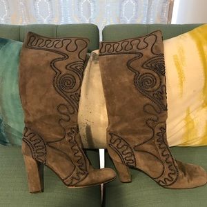 Kalliste grey/blue suede designer boot